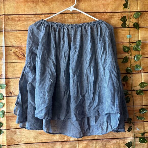 Ganji LA Off Shoulder Cotton Blend Flutter Sleeve Blouse Size M - Picture 7 of 7